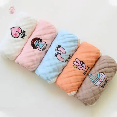 Lot de 5 mini serviettes pour bébé - Mum&Choupinou