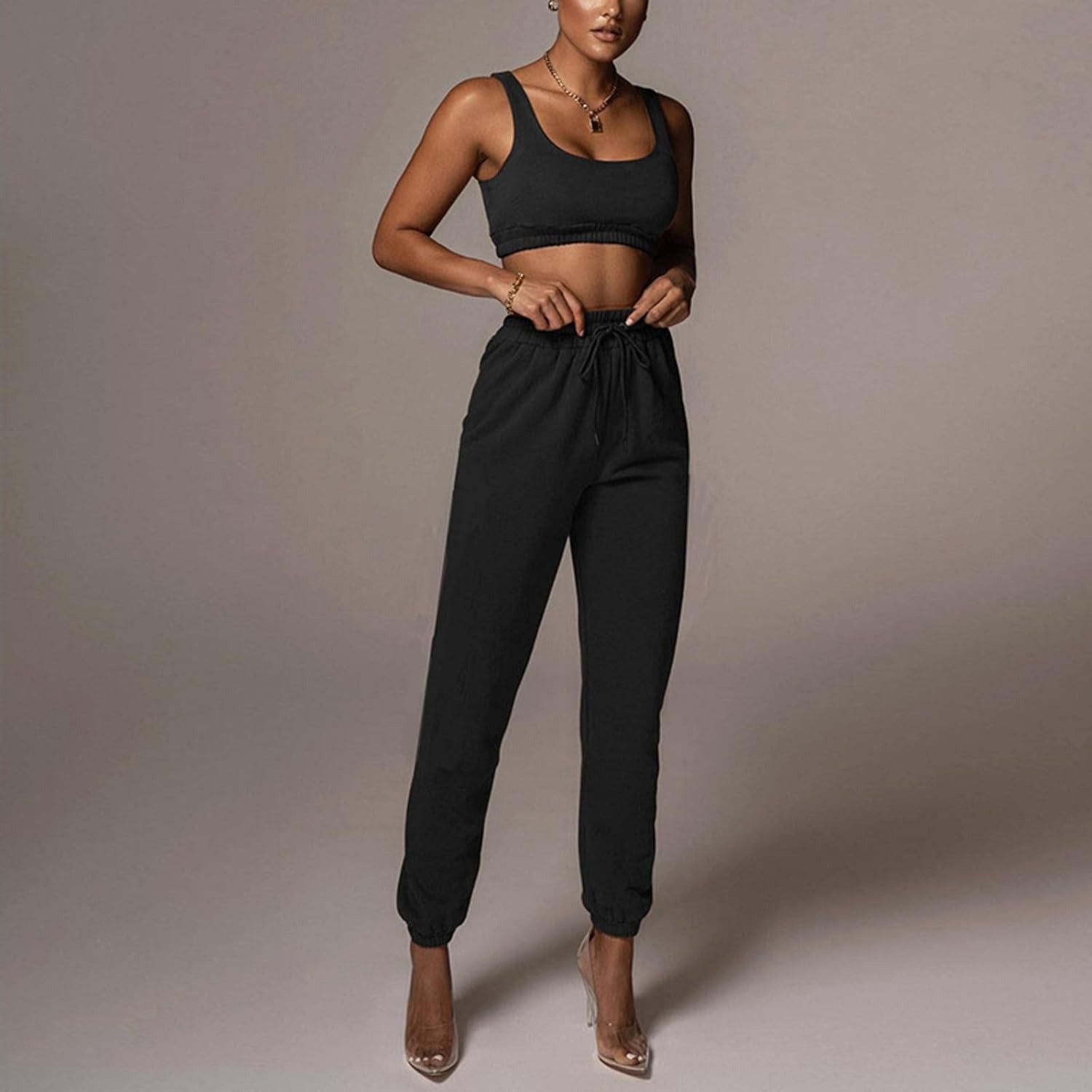 Ensemble pour femme jogging et crop top