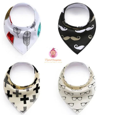 Lot de 4 bavoirs bandana pour bébé