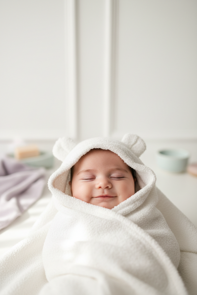 Sortie de bain bébé : cape, serviette ou peignoir ?