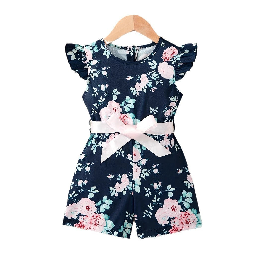 Combinaison d'été fleurie pour fille