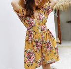 Combinaison courte fleurie pour femme