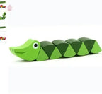 Chenille en bois pour developpement sensoriel - Mum&Choupinou