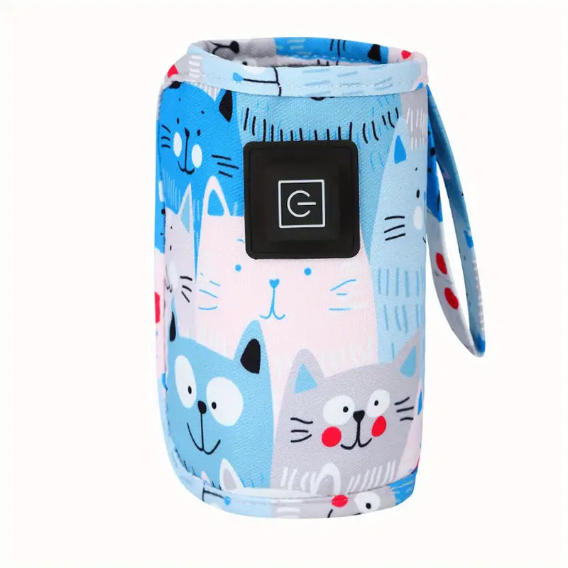 Chauffe-biberon portable motif chat.