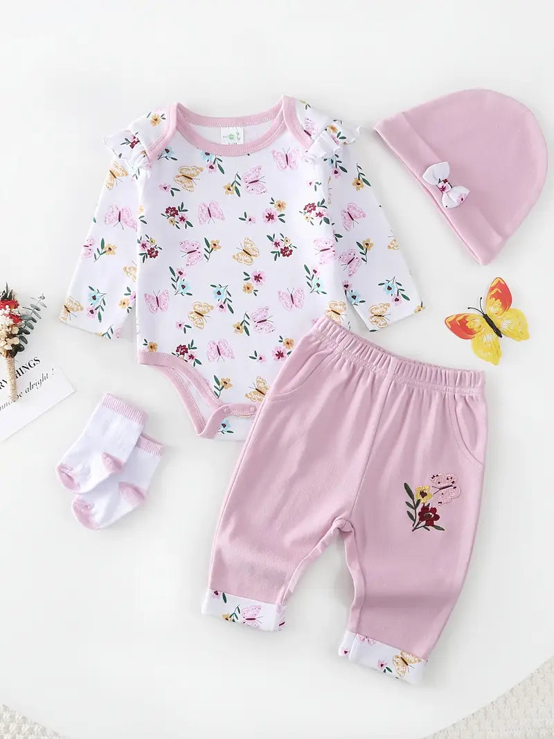 Ensemble 4 pièces bébé fille