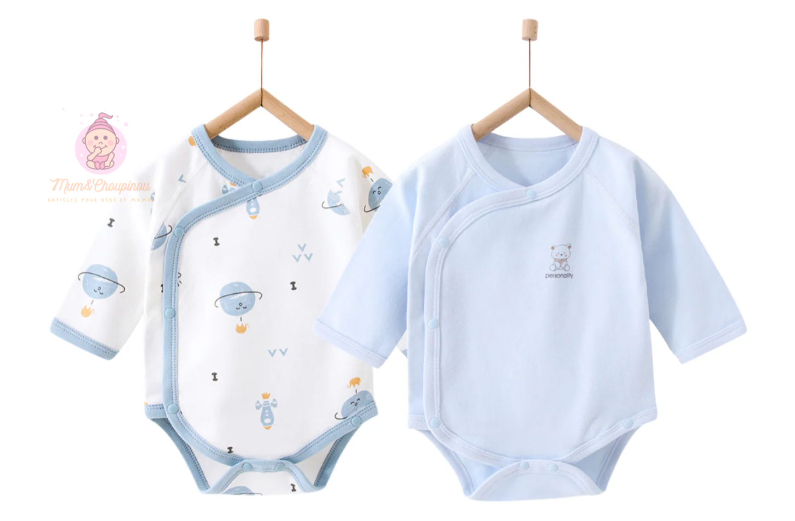 Lot de 2 bodies bébé croisé 
