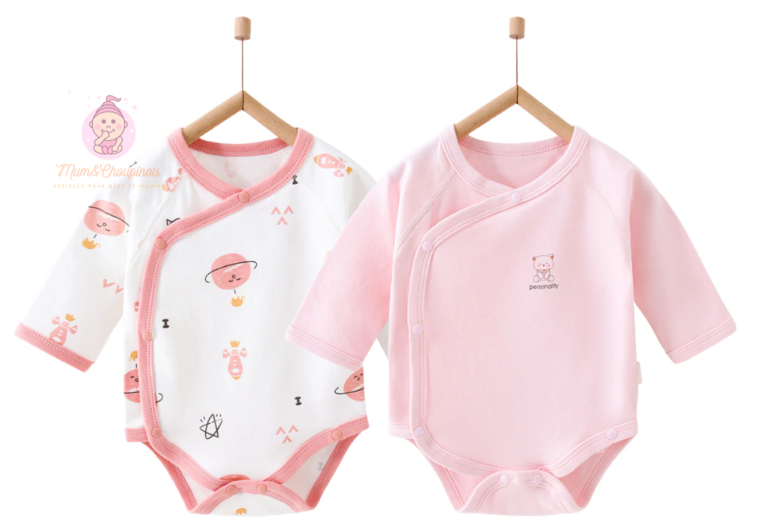 Lot de 2 bodies bébé croisé 