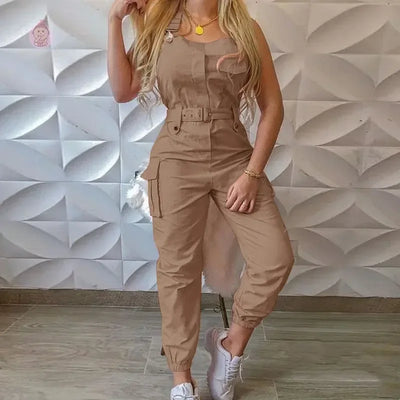 Combinaison cargo à poches pour femme