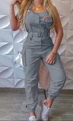 Combinaison cargo à poches pour femme