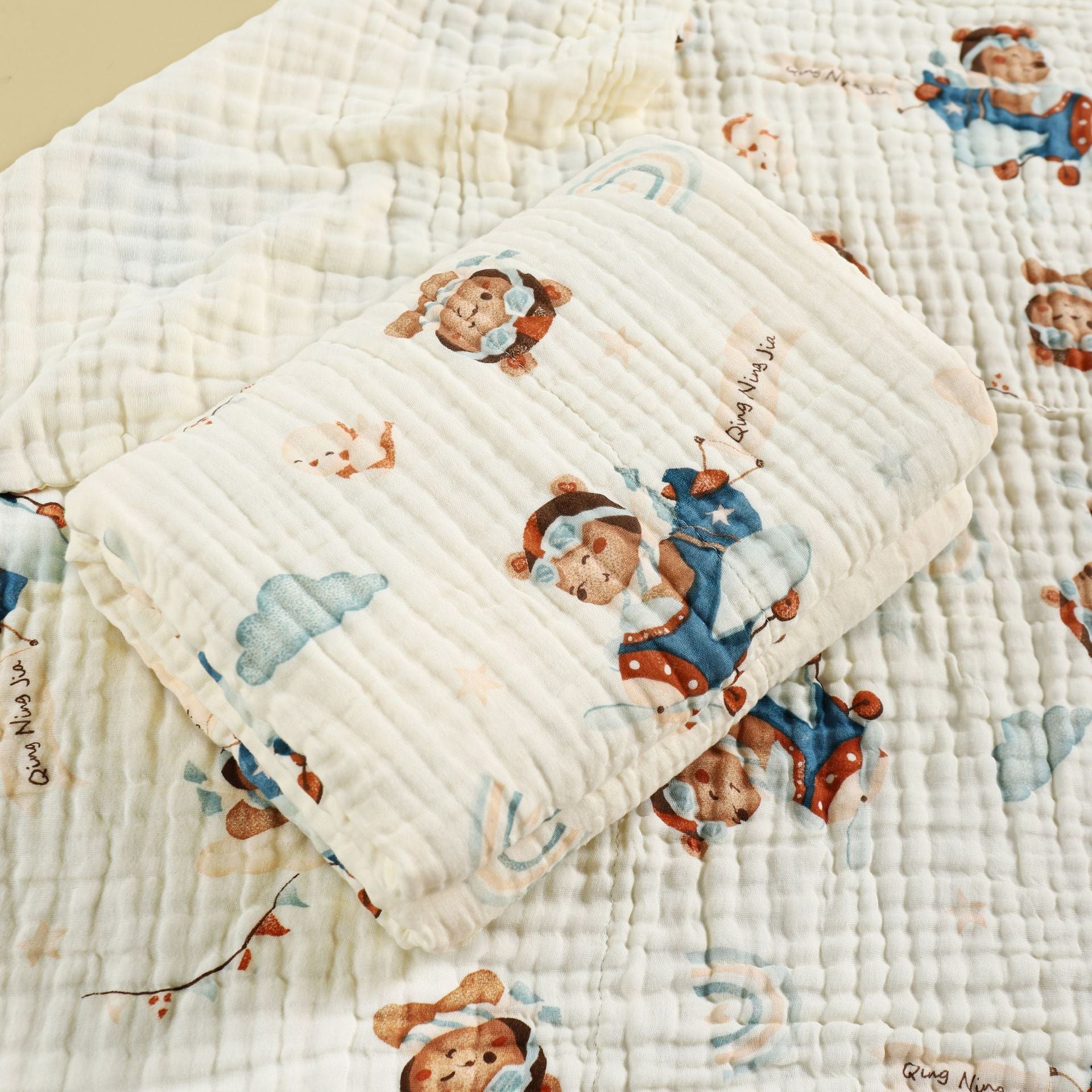 Couverture en gaze de coton pur imprimée pour nouveau-né - Mum&Choupinou #