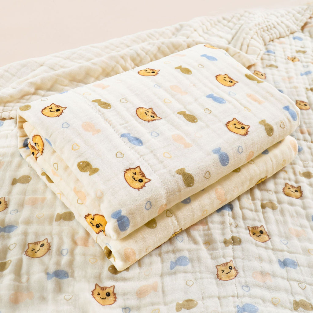 Couverture en gaze de coton pur imprimée pour nouveau-né - Mum&Choupinou #