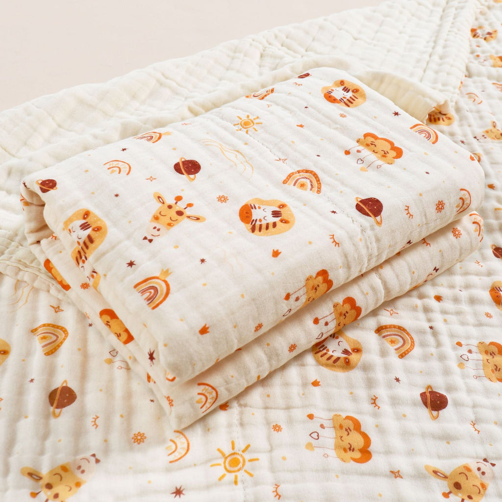 Couverture en gaze de coton pur imprimée pour nouveau-né - Mum&Choupinou #