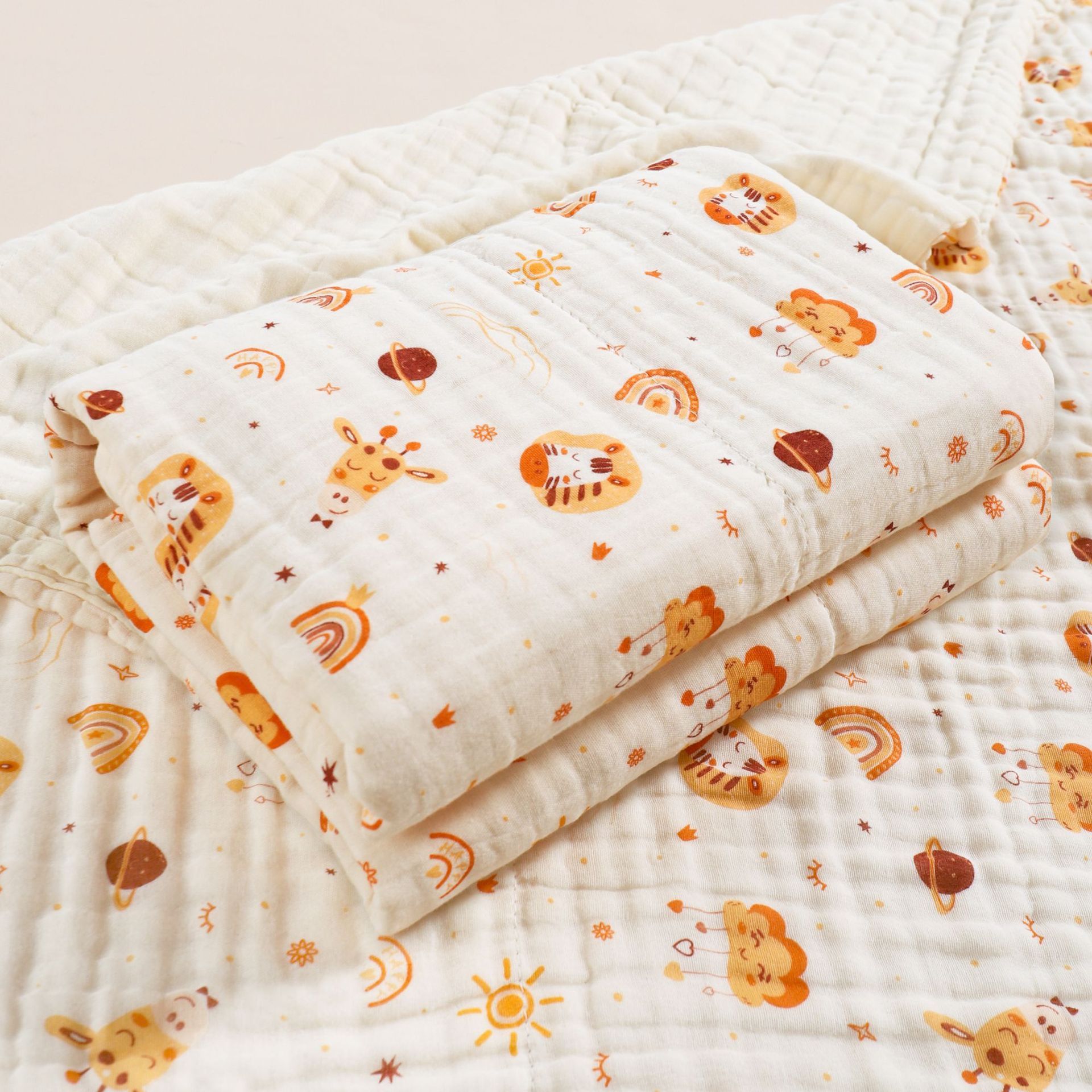 Couverture en gaze de coton pur imprimée pour nouveau-né - Mum&Choupinou #