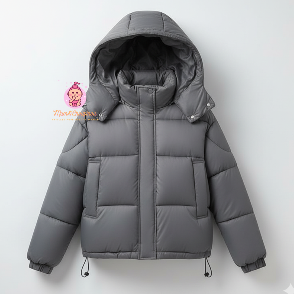 Doudoune courte à capuche femme 