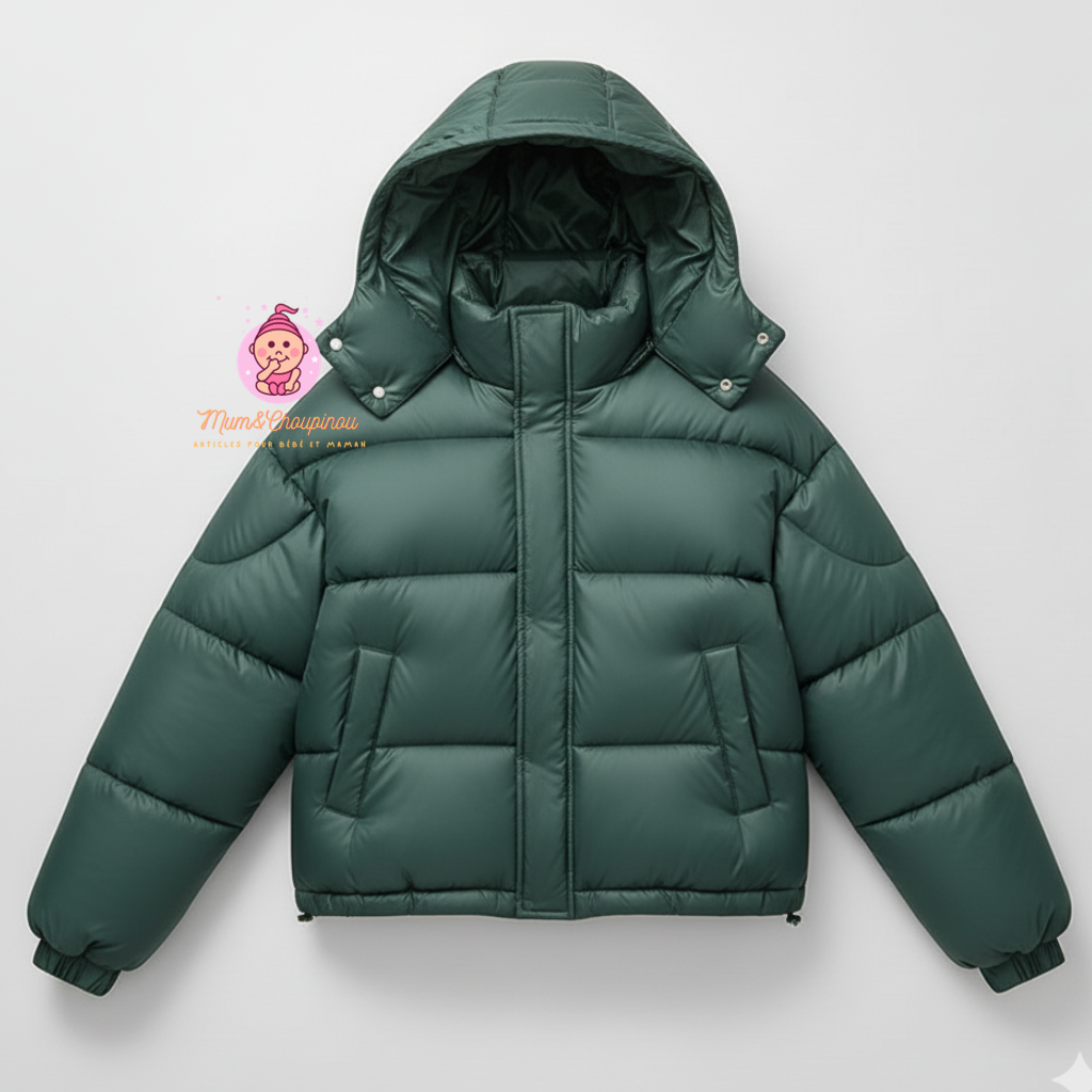 Doudoune courte à capuche femme 