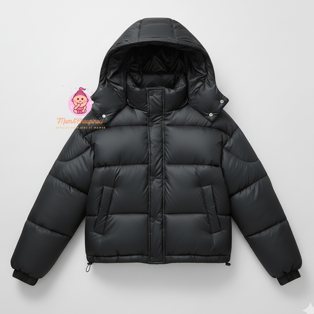 Doudoune courte à capuche femme 