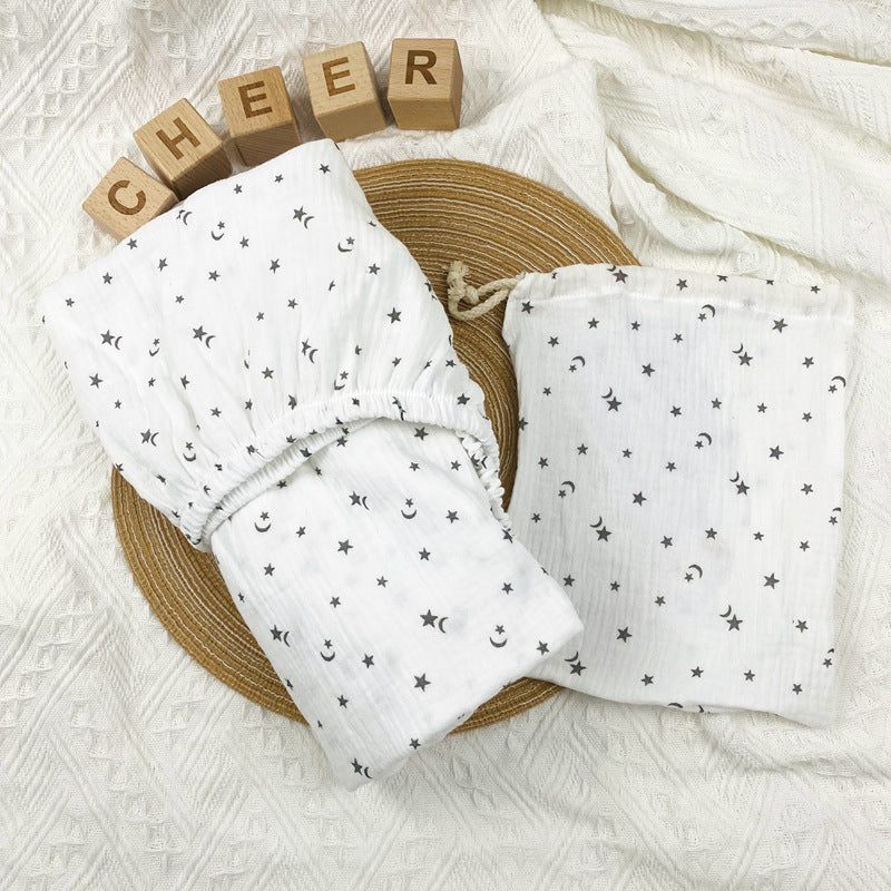 Drap-housse de lit en crêpe de coton imprimé - Mum&Choupinou #