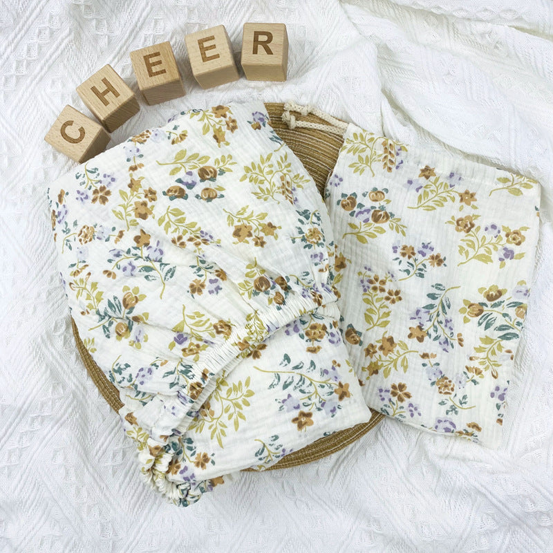 Drap-housse de lit en crêpe de coton imprimé - Mum&Choupinou #