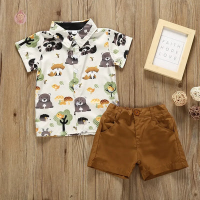 Ensembe short et chemise imprimée pour enfant