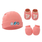 Ensemble bonnet chaussons et mitaines bébé 