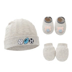 Ensemble bonnet chaussons et mitaines bébé 