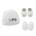 Ensemble bonnet chaussons et mitaines bébé 