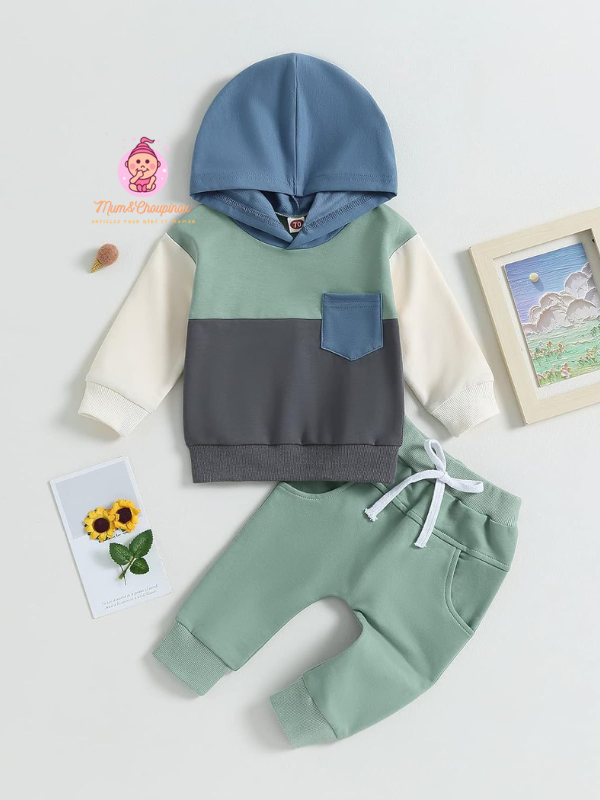 Ensemble de survêtement bébé à capuche 