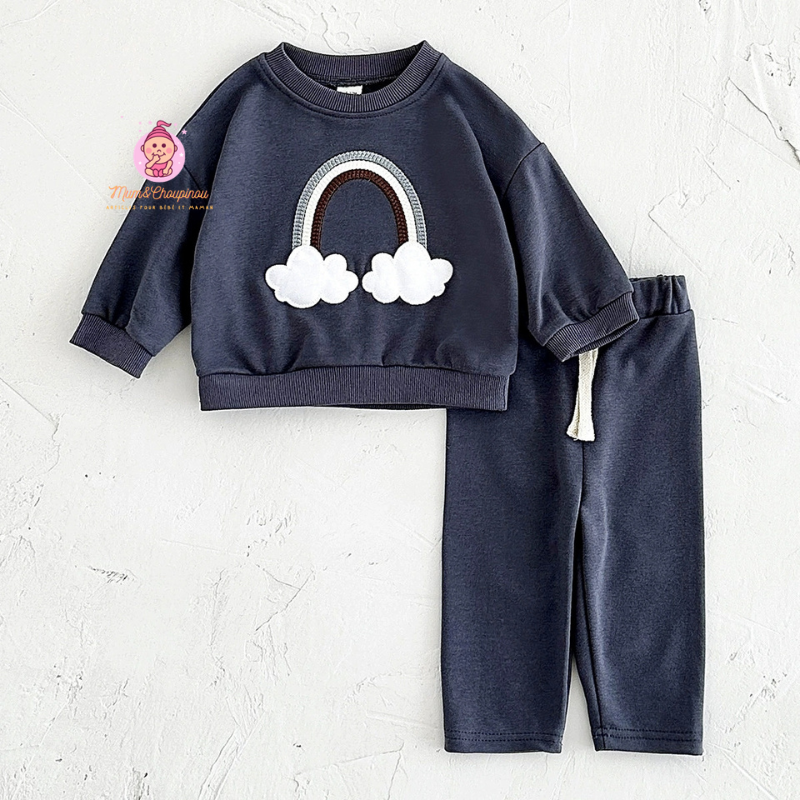 Ensemble de survêtement Arc-en-ciel pour bébé et enfant 