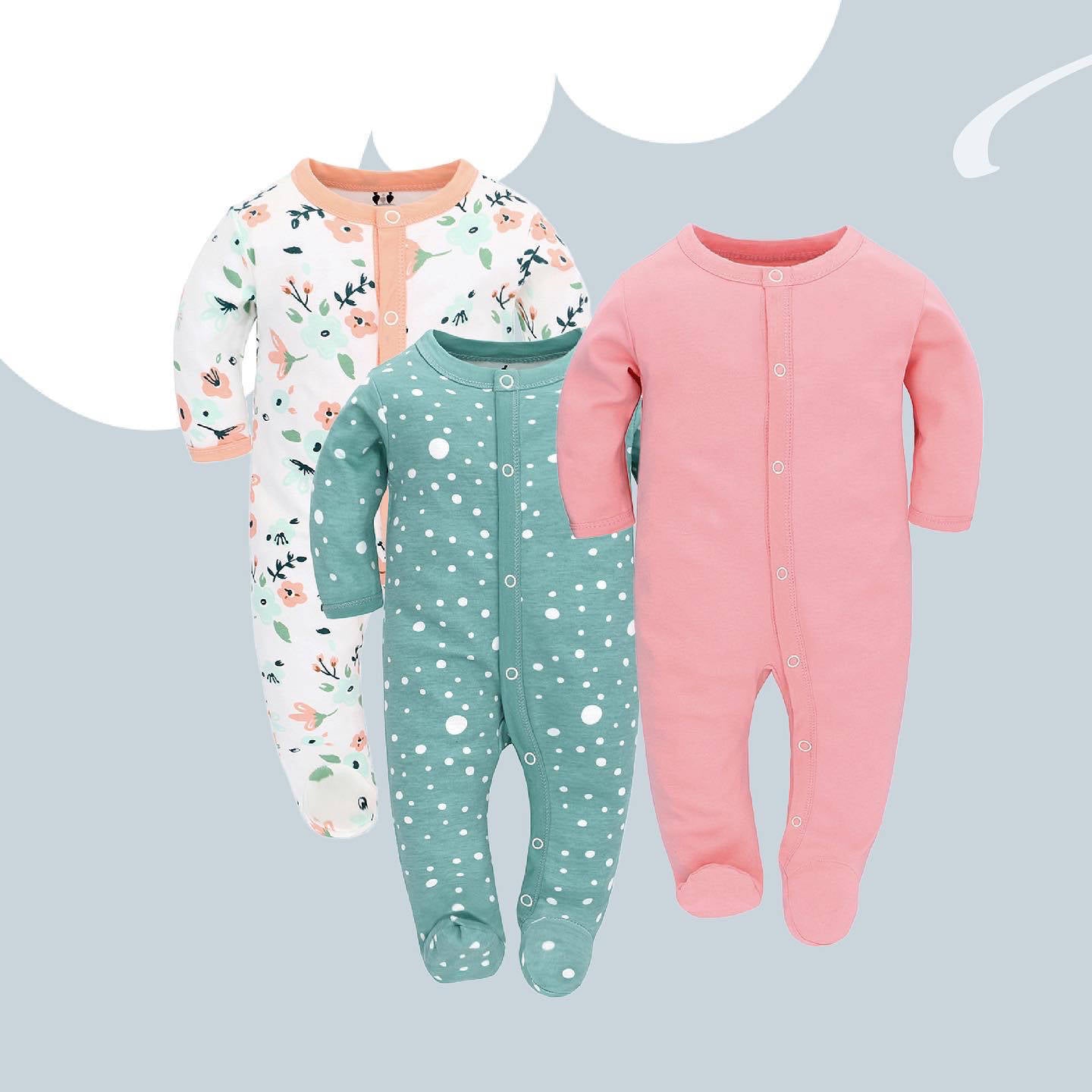 Lot de 3 grenouillères dors-bien - Mum&Choupinou #