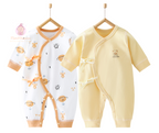 Lot de 2 grenouillères bébé croisés 