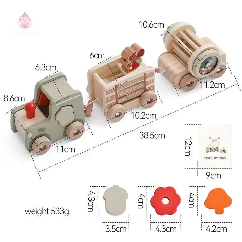 Puzzle-train en bois pour enfant - Mum&Choupinou