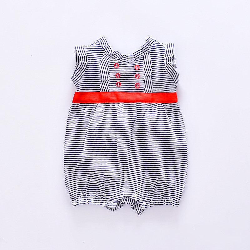 Petite combi à rayure pour bébé fille 