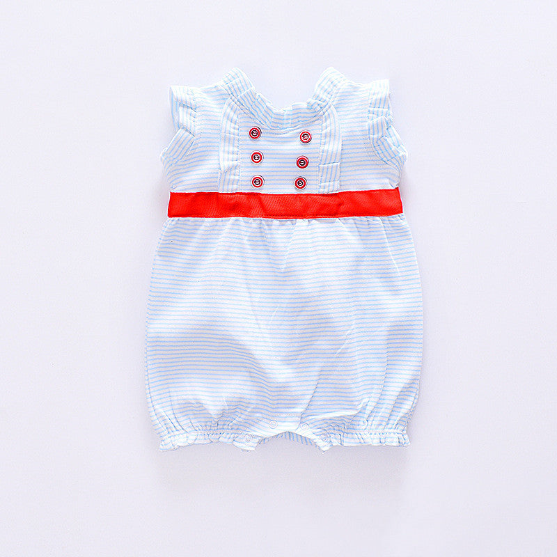 Petite combi à rayure pour bébé fille 