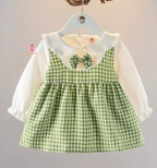 Robe bébé fille à carreaux verts