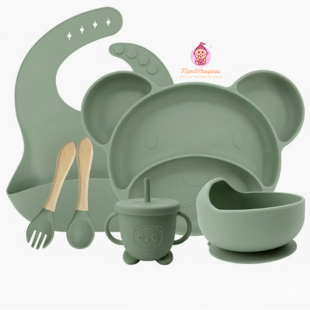 Kit de couverts bébé en silicone alimentaire