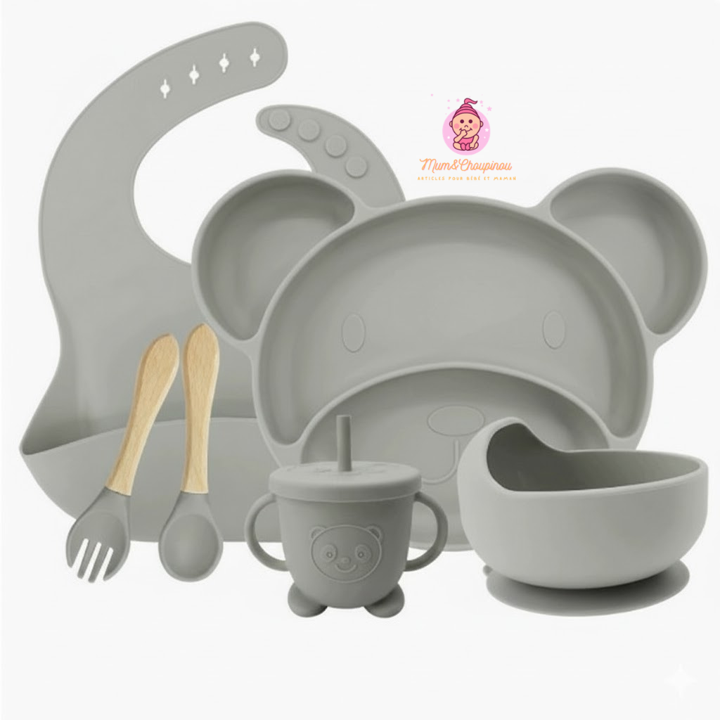 Kit de couverts bébé en silicone alimentaire