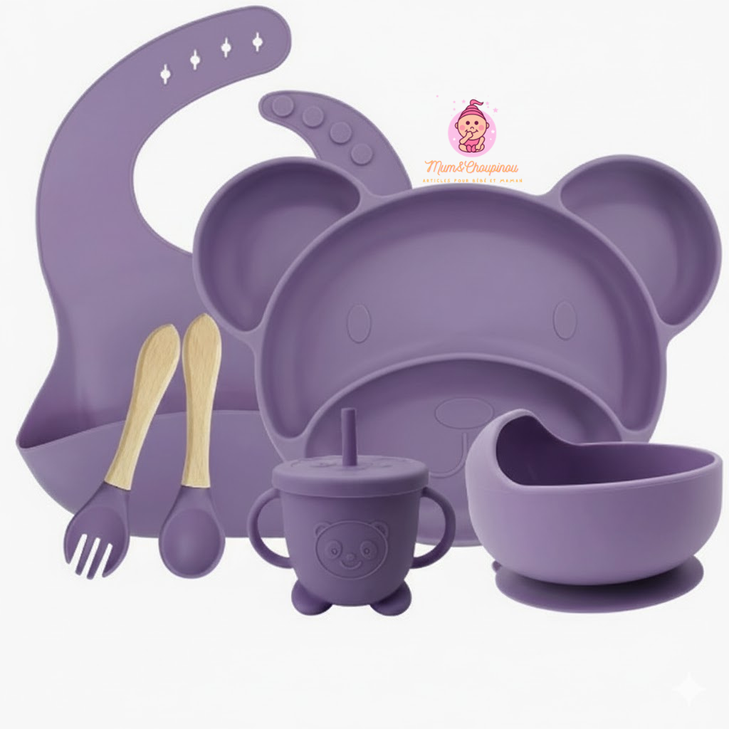 Kit de couverts bébé en silicone alimentaire
