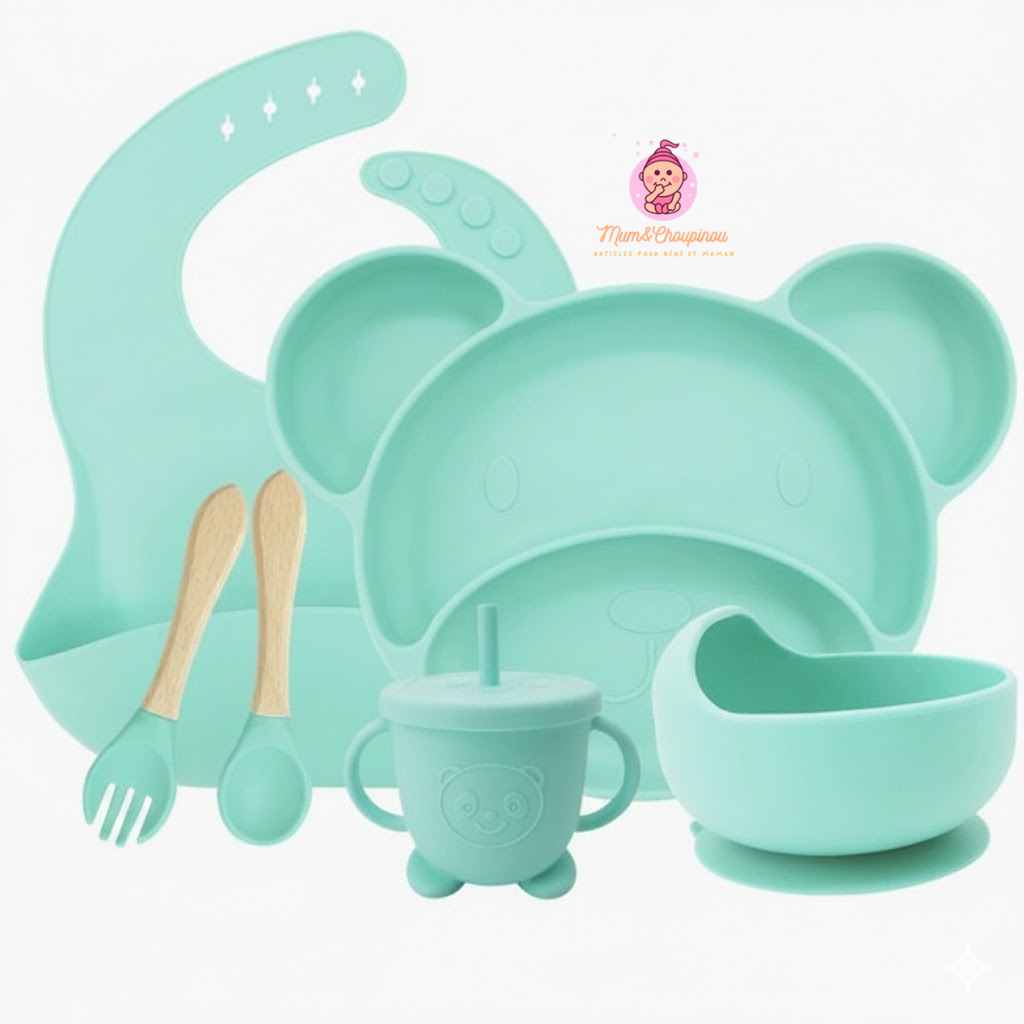 Kit de couverts bébé en silicone alimentaire