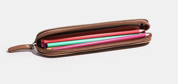 Trousse scolaire fine en similicuir 