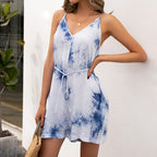 Combinaison courte et fluide à col en V