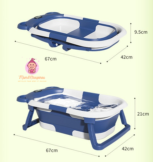 Baignoire bébé pliable avec thermomètre intégré