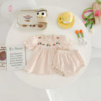 Ensemble d'été 2 pièces brodé pour bébé fille - Mum&Choupinou