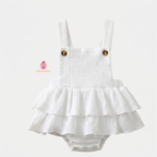 Salopette bébé à volants en gaze de coton