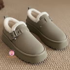 Bottines plates fourrées pour femme 