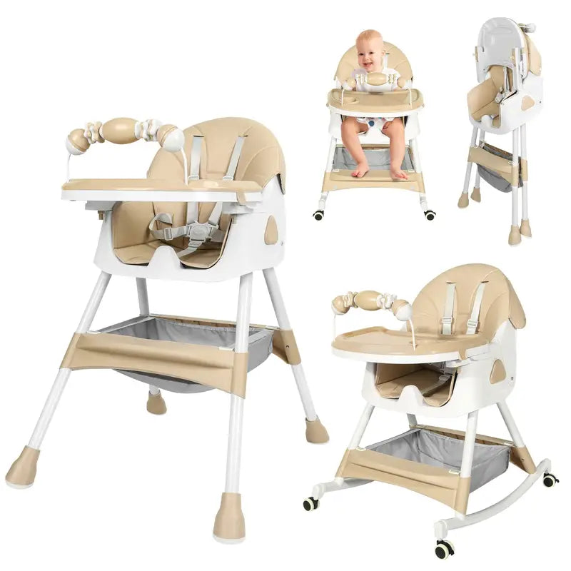 Chaise haute bébé pliable avec arceau