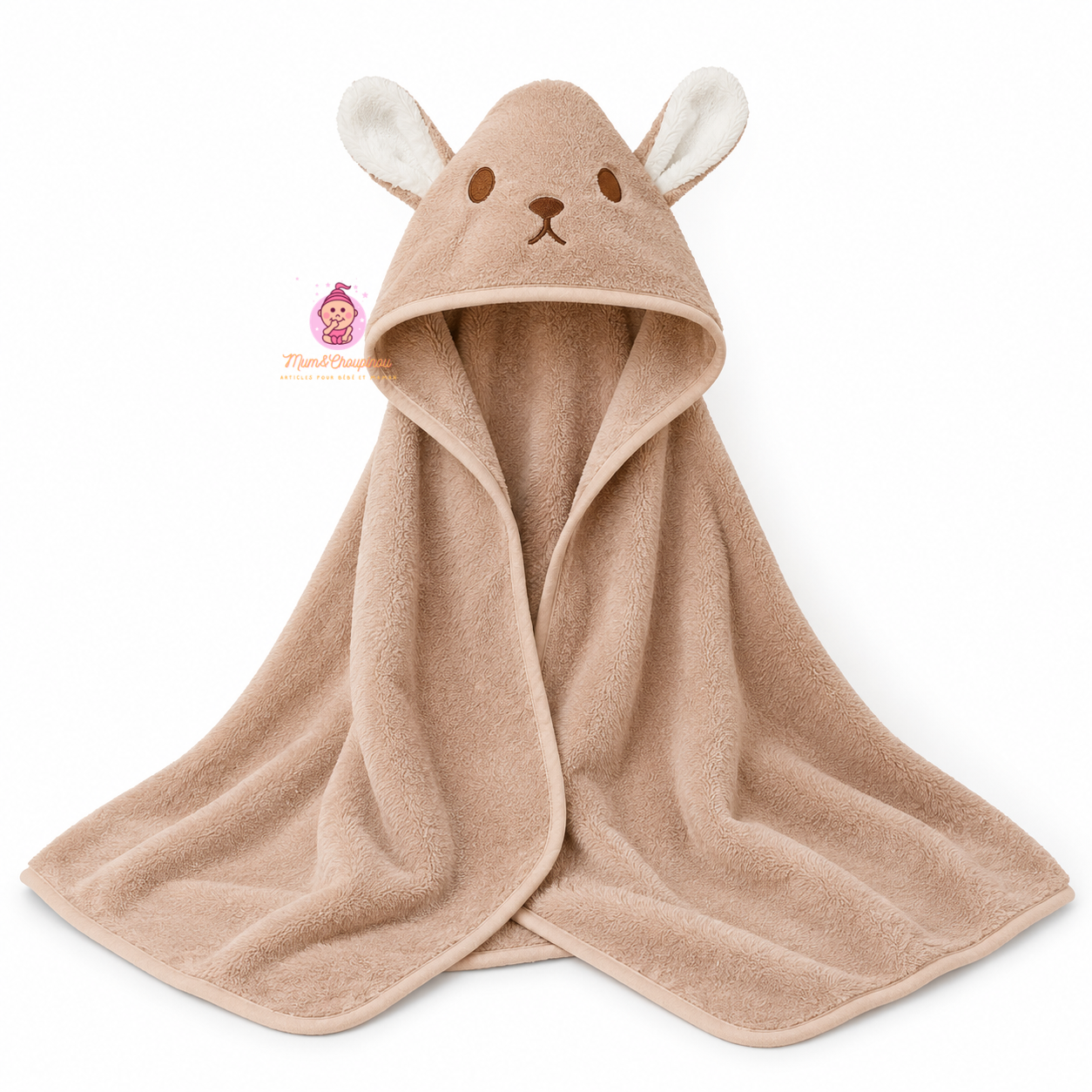 Serviette de bain douce avec cape pour bébé