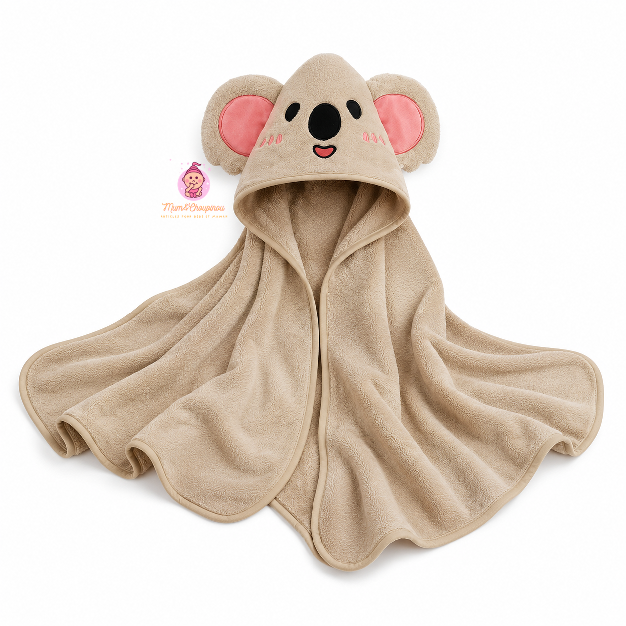 Serviette de bain douce avec cape pour bébé
