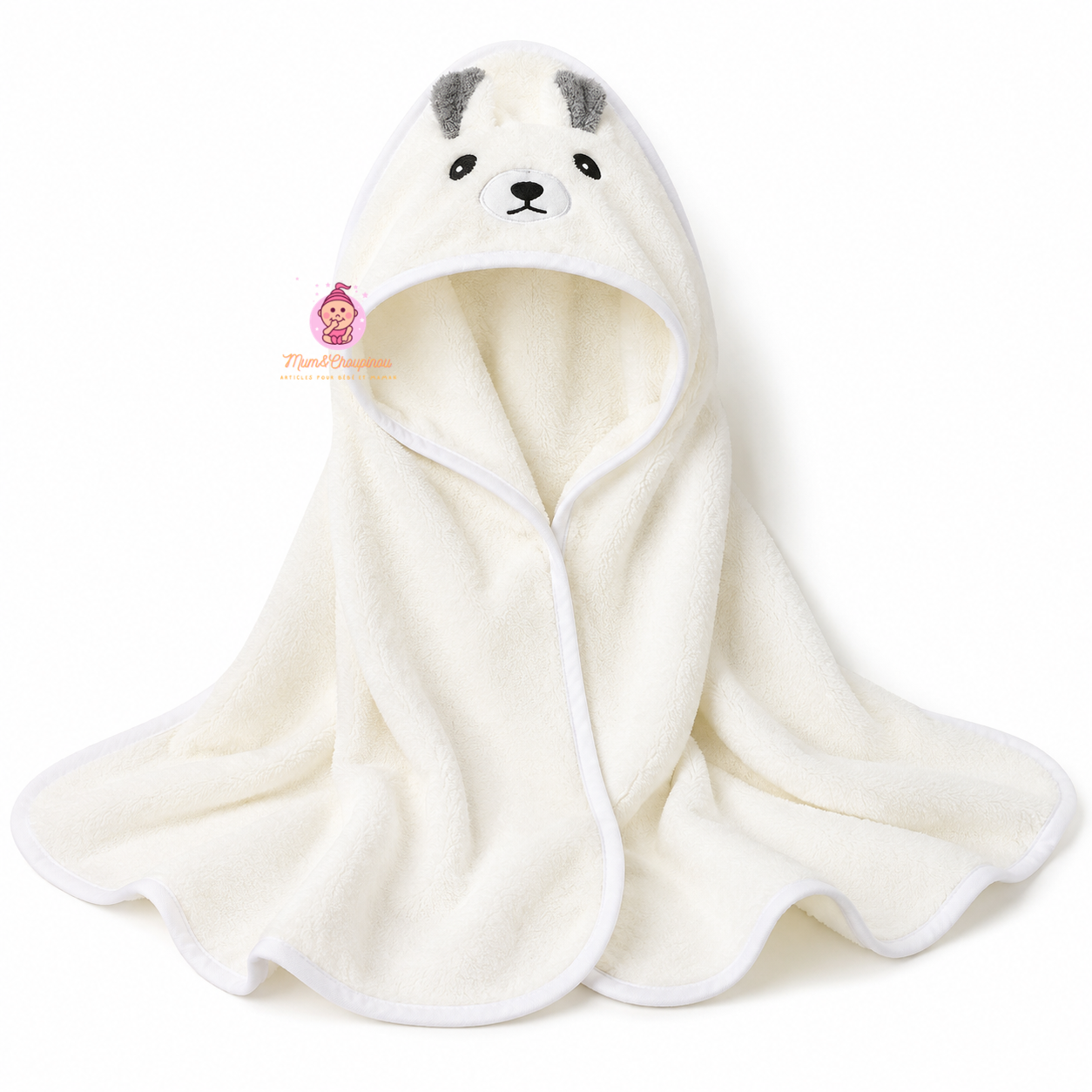 Serviette de bain douce avec cape pour bébé