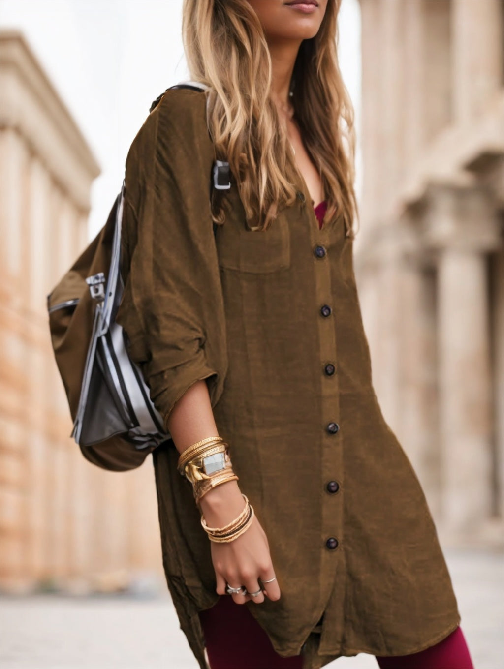 Tunique longue semi-transparente pour femme