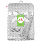 Couverture bébé polaire gris clair personnalisée avec prénom brodé Maël